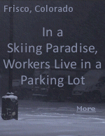 As homelessness soars to the highest level on record, parking lots like this one have opened from coast to coast, offering a refuge to those who no longer have a house to sleep in, but still have a car.  